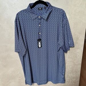 FootJoy Navy Patterned Polo Shirt